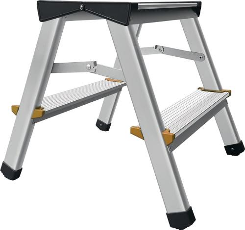 Quality Brand Klapptritt Stufen einschl. Plattform 2 Plattformhöhe 390 mm Aluminium mit Anti-Rutsch-Riffelung