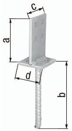 GAH Alberts T-Pfostenträger 130x200x80x80mm Stahl roh feuerverzinkt