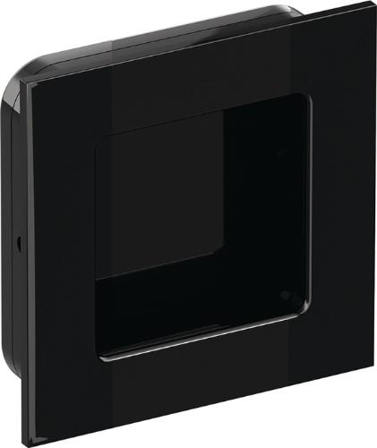 HEWI Schiebetürmuschel 544.60 Polyamid 90 tiefschwarz glänzend quadratisch passend für Holztüren Länge 60 mm Breite 60 mm