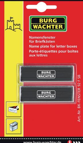 BURG WÄCHTER Ersatznamensfenster alle Burg-Wächter Briefkästen