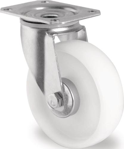 PROMAT Lenkrolle Rad-Ø 200 mm Tragfähigkeit 350 kg Polyamid Platte L135xB110 mm