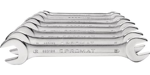 PROMAT Doppelmaulschlüsselsatz 8-teilig SW6-22 mm CV-Stahl verchromt
