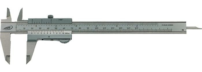 HELIOS PREISSER Taschenmessschieber DIN 862 DUO-FIX 150 mm Feststellschraube / Momentfeststellung eckig