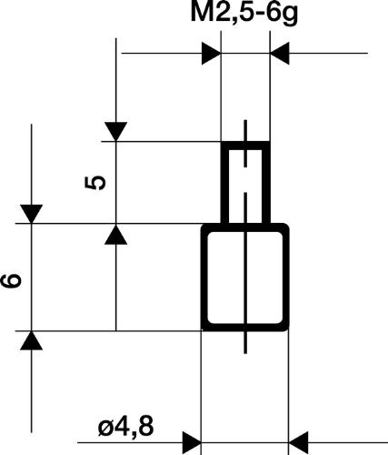 Käfer Messeinsatz Ø 4,8 mm plan M2,5 Stahl passend zu Messuhren