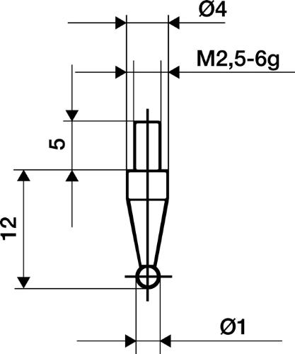 Käfer Messeinsatz Ø 3 mm Kugel M2,5 Stahl passend zu Messuhren