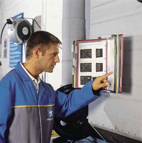 Tarifold Wandhalterset 1 x 10 Sichttafeln farbig sortiert aus PVC-Folie mit Rahmen
