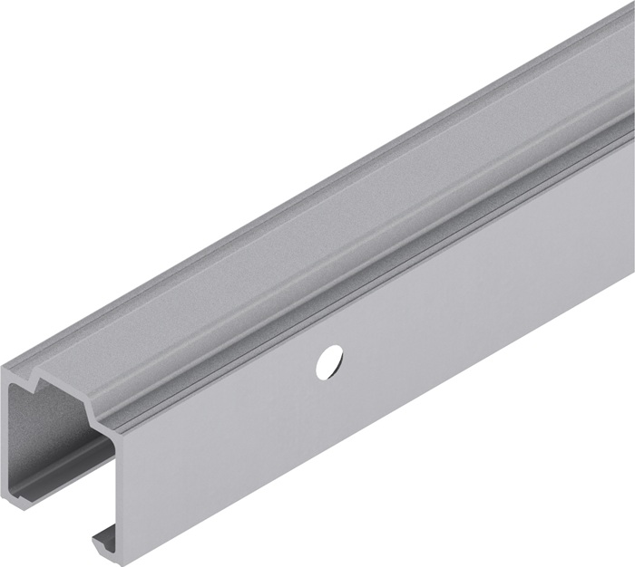 HELM Laufschiene 53/73 Aluminium EV1 eloxiert Lagerlänge 2100 mm Wandmontage