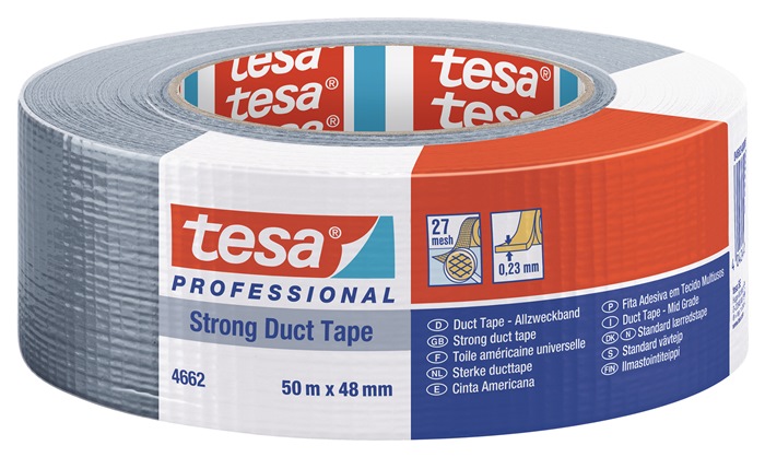 tesa Gewebeband Allzweck duct tape 4662 mattsilber Länge 50 m Breite 72 mm