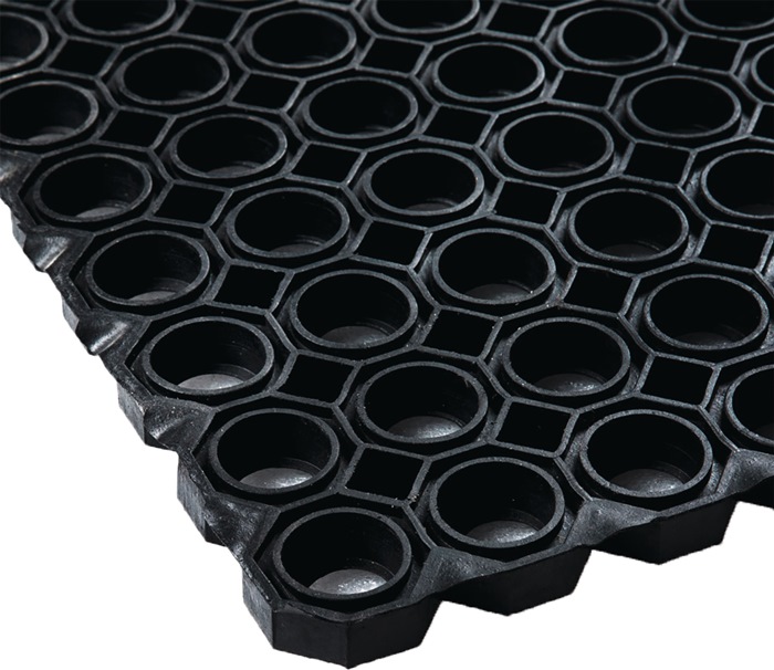Rubberselect Gummi Wabenmatte Breite 1 m Länge 10,5 m Dicke 22 mm schwarz NR/SBR ohne Gewebeeinlage