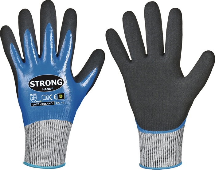 STRONGHAND Schnittschutzhandschuhe Delano Größe 11 dunkelblau/schwarz EN 388 PSA-Kategorie II
