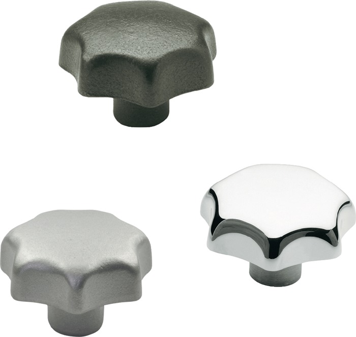 GANTER GRIFF Sterngriff DIN 6336 mit Gewindebuchse Kunststoff d1 32 mm d2 M 6 mm