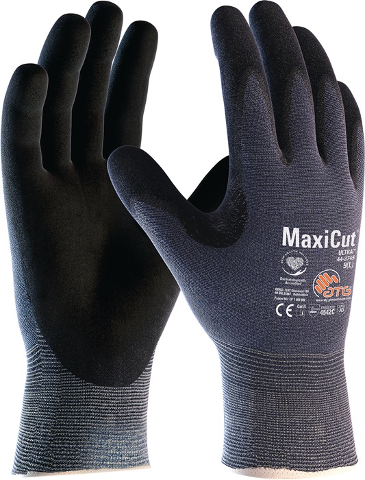 ATG Schnittschutzhandschuhe MaxiCut Ultra 44-3745HCT Größe 10 blau/schwarz EN 388 PSA-Kategorie II