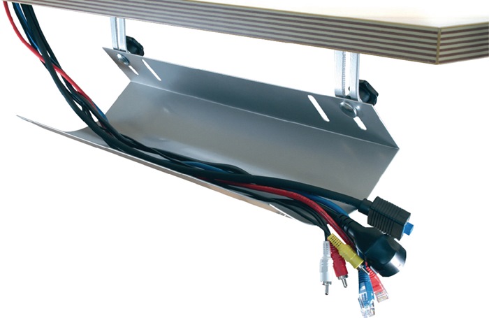 TWINCO Kabelkanal B460xT185xH100mm silber passend für Schreibtisch