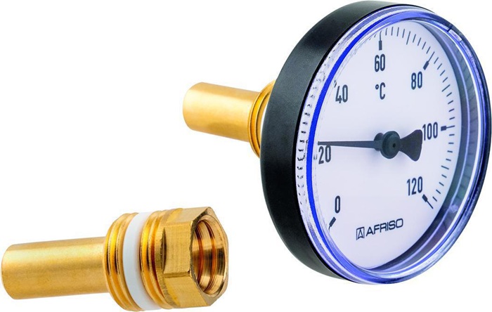 AFRISO Bimetall-Thermometer 0/120 GrC, Schutzrohr G 1/2Z B BiTh 80 K, 63 mm