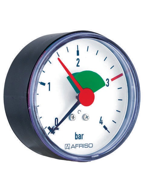 AFRISO Manometer Anzeigebereich 0/4 bar HZ 63, G 3/8Z B, axial