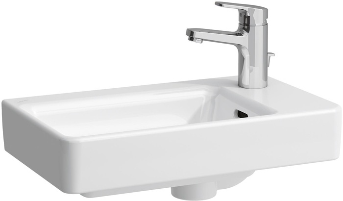 LAUFEN Handwaschbecken PRO S 480 x 280 mm, asymmetrisch rechts mit Überlauf, 1 Hahnloch-Ausführung weiß