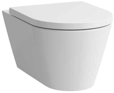 LAUFEN Wand-Tiefspül-WC Pack KARTELL spülrandlos, verdeckte Befestigung, mit weiß verdeckte Befestigung, mit WC-Sitz