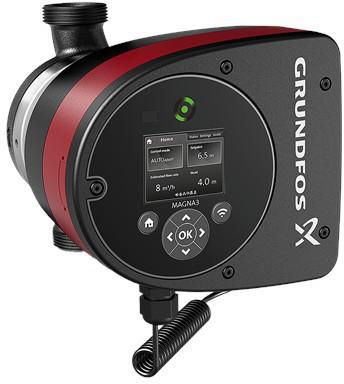 Grundfos Heizungsumwälzpumpe MAGNA3 Verschraubung, 230 V, PN 10, 180 mm Typ 25-40, Rp 1Z