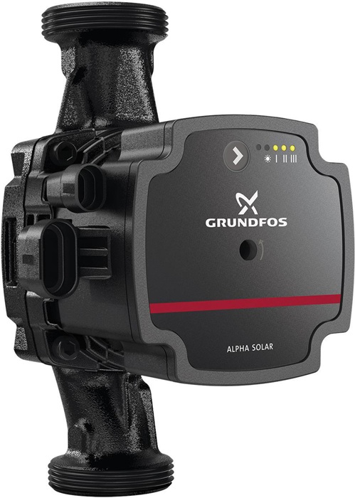 Grundfos Umwälzpumpe ALPHA Solar elektronisch geregelt, PN 10, 180 mm Typ 25-75 Rp 1