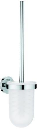 GROHE Toilettenbürstengarnitur Essentials Wandmontage, Glas/Metall chrom