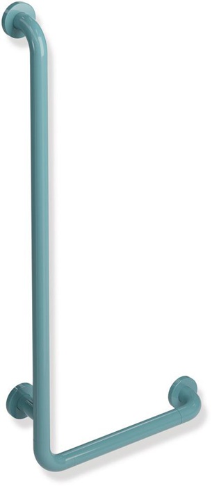 HEWI Winkelgriff Serie 801 d= 33 mm, Ausladung 90 mm 400 x 900 mm aquablau