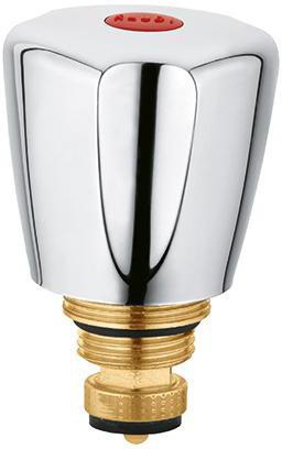 Kludi Oberteil STANDARD 3/8 wa m Terralux Griff KS chr 3/8Z warm mit Terralux Griff Kunststoff chrom