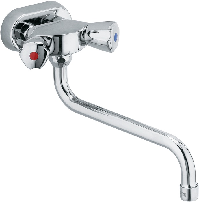 Kludi Spültisch-Wandarmatur STANDARD DN 15 Griffe Terral. KS Stm 45mm chrom chrom