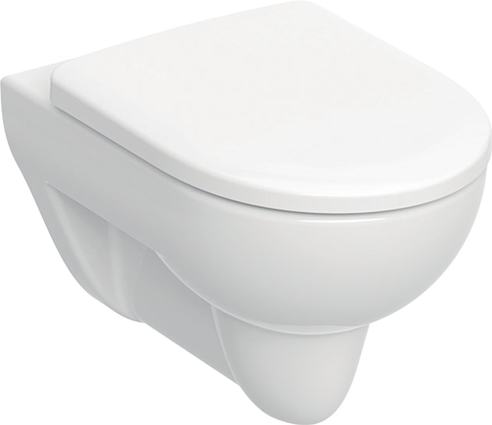 Geberit Wand-Tiefspül-WC Renova mit Spülrand, mit WC-Sitz mit Spülrand weiß