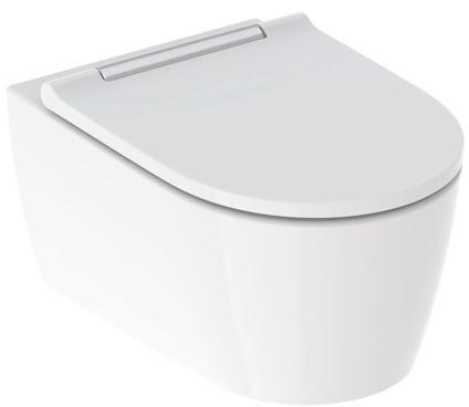 Geberit Wand-WC ONE m WCSitz we Des-abd hgl verchromt KT weiß/glanzverchromt mit WC-Sitz