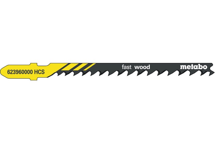 metabo Stichsägeblätter fast wood Nutz-L.74mm ZAhnteilung4-5,2mm HCS geschliffen geschränkt m.Eintauchsp. f.Hartholz/Weichholz/Spanplatten