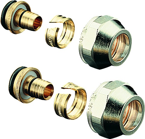 Oventrop Klemmringverschraubung Cofit S 2-fach, für AG 3/4Zoll Eurokonus 14 x 2,0 mm x G 3/4Zoll ÜM