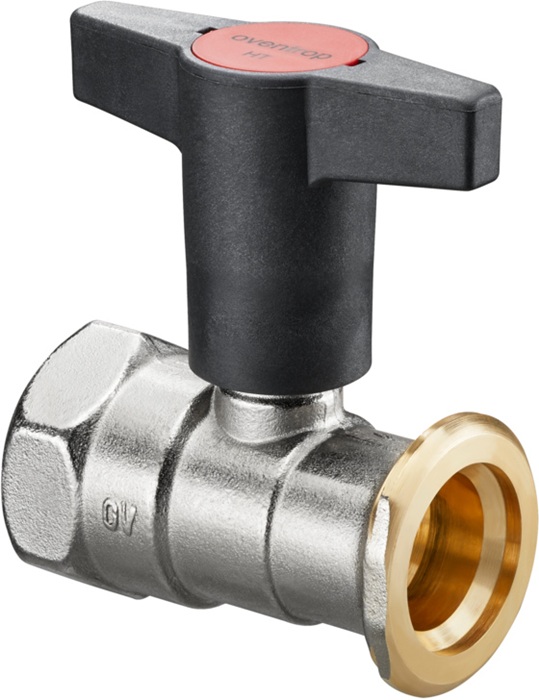 Oventrop Pumpenkugelhahn Optibal P ohne Sperrventil, Messing DN 25, Rp 1Zoll x G 1/2Zoll