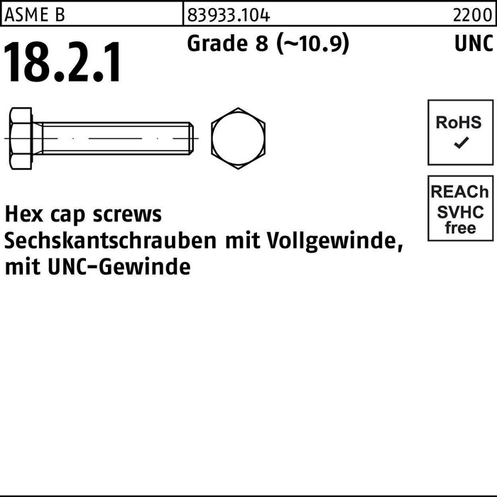 Reyher Sechskantschraube R 83933 m.UNC-Gewinde VG 1/4 x 3/4 Grade 8 (~10.9)
