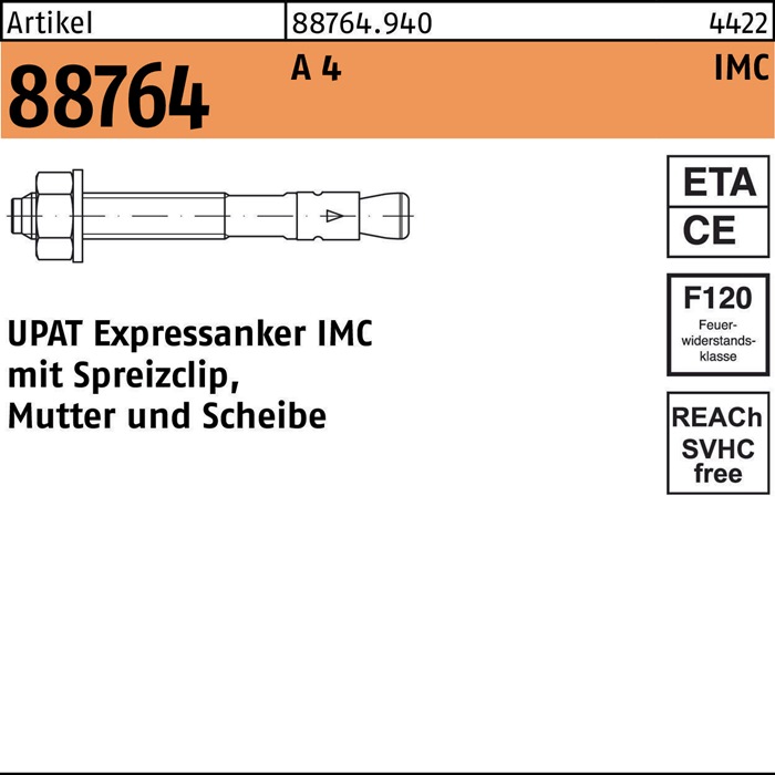 UPAT Expressanker R 88764 IMC 8/ 50/111 A 4 S
