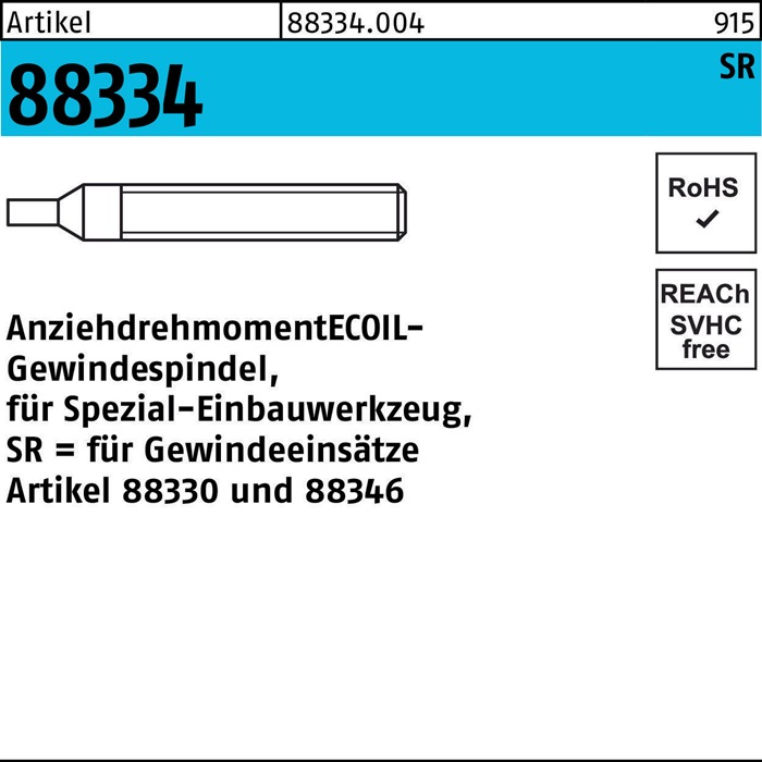 AMECOIL Gewindespindel R 88334 f.Einbauwerkzeug SR M 12 / Nr.2 Stahl