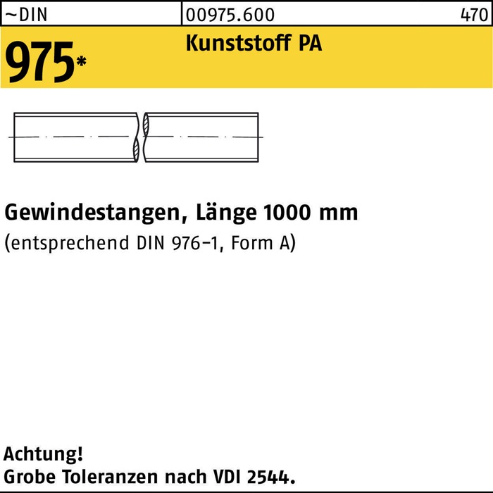 Reyher Gewindestange DIN 975 M 6 x 1000mm Polyamid