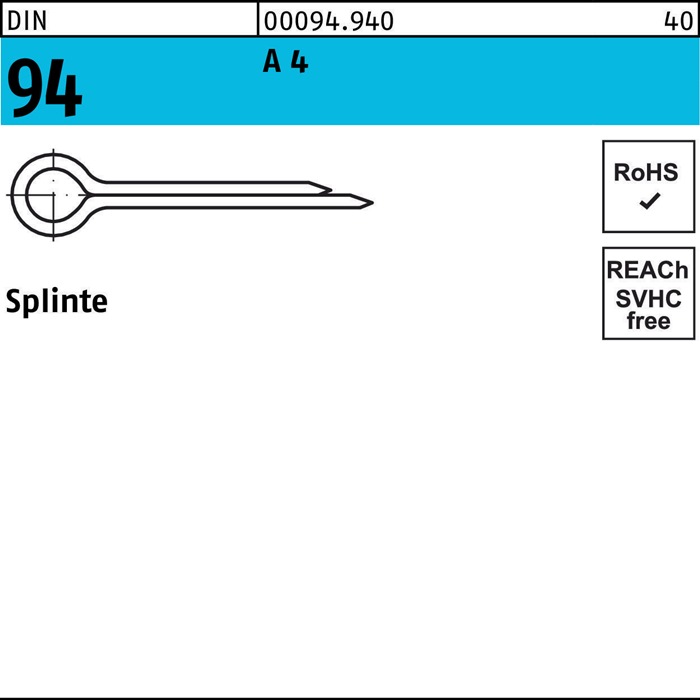 Reyher Splinte DIN 94 5 x 36 A 4