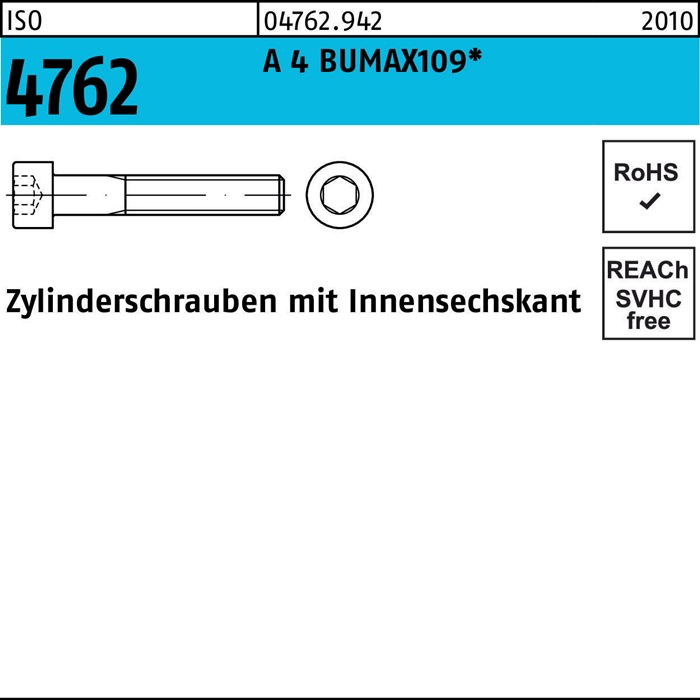 BUFAB Zylinderschraube ISO 4762 m.Innensechskant M 10 x 40 A 4 BUMAX109