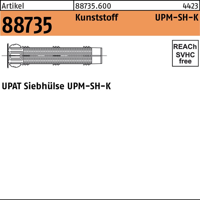 UPAT Siebhülse R 88735 UPM-SH 20/ 200 Kunststoff