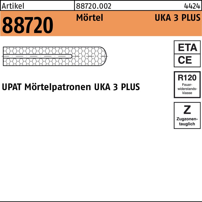 UPAT Mörtelpatrone R 88720 f.UKA 3 PLUS M 8 Polyesterharz