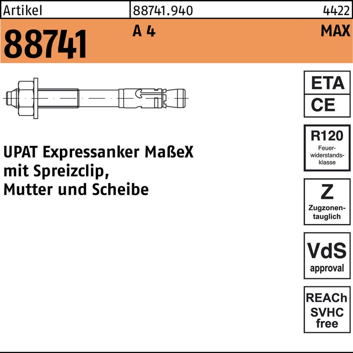 UPAT Expressanker R 88741 MAX 16/ 50/173 A 4 S