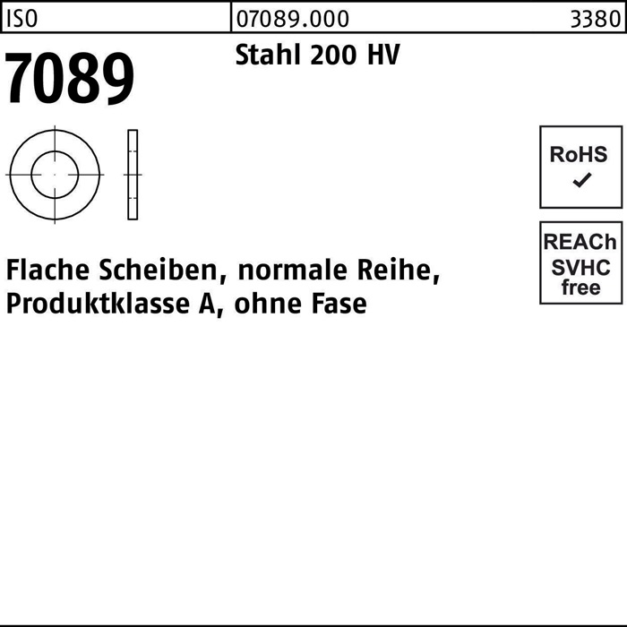 BUFAB Unterlegscheibe ISO 7089 o.Fase 18 Stahl 200 HV