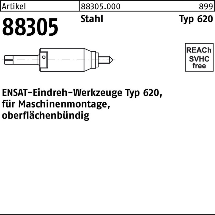 ENSAT Eindrehwerkzeug R 88305 Typ 620 M 6 Stahl