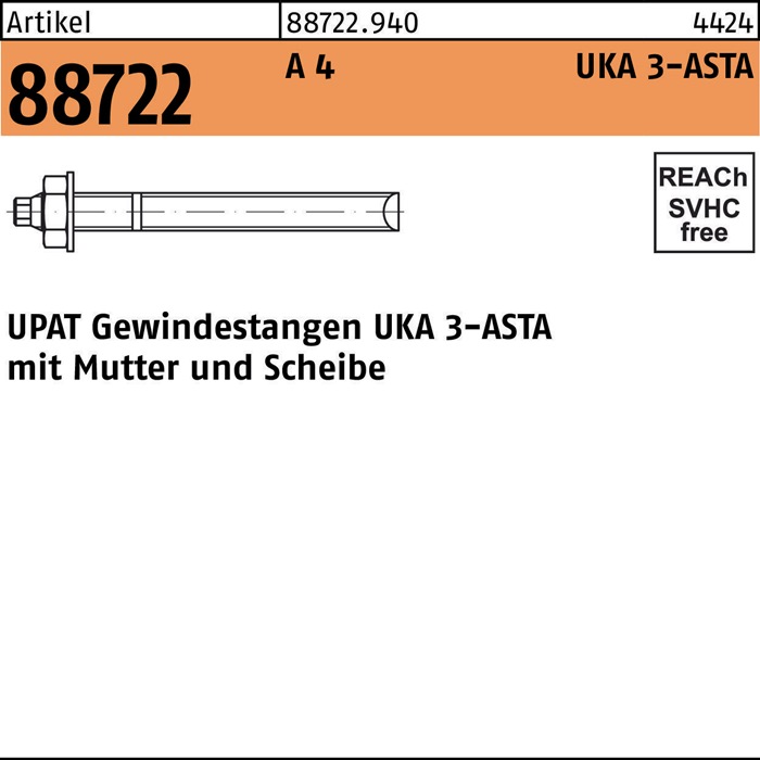 UPAT Ankerstange R 88722 ASTA M 10x250 A 4