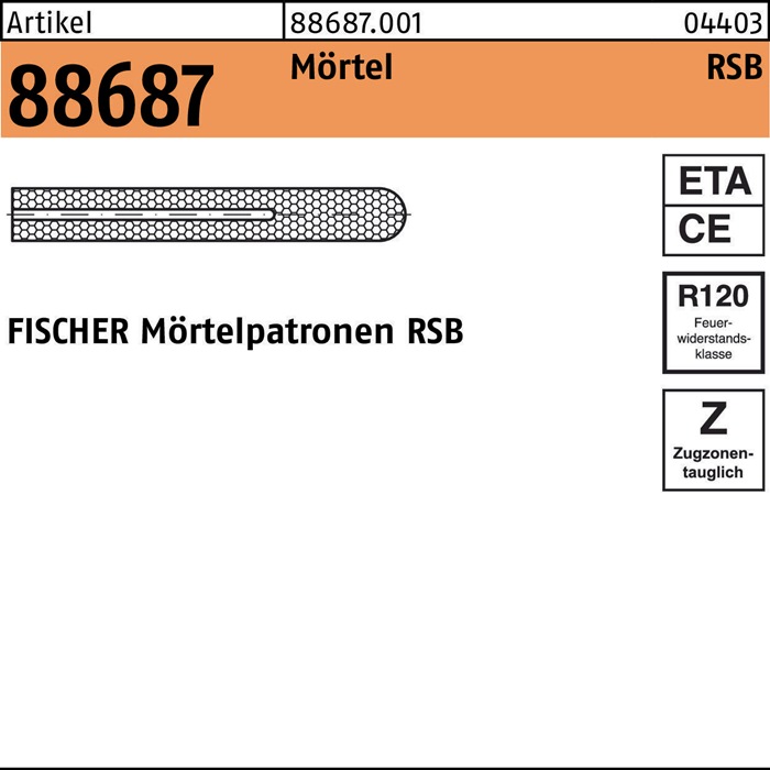 fischer Mörtelpatrone R 88687 RSB 30 Mörtel