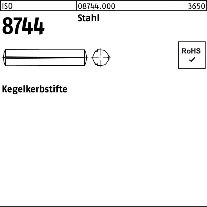 Reyher Kegelkerbstift ISO 8744 12 x 60 Stahl ISO 8744