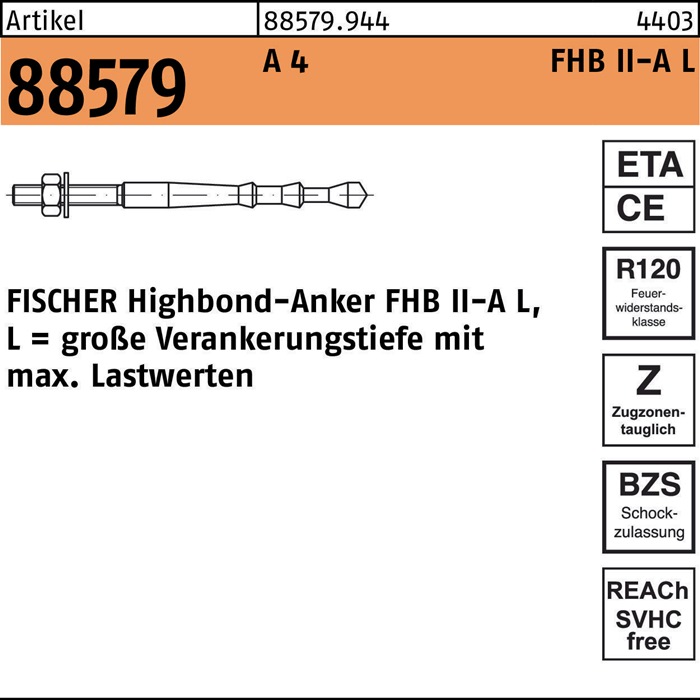 fischer Highbond-Anker R 88579 M 10 x 95/ 40 A 4