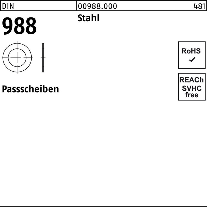 Reyher Paßscheibe DIN 988 50 x 62x1 Stahl