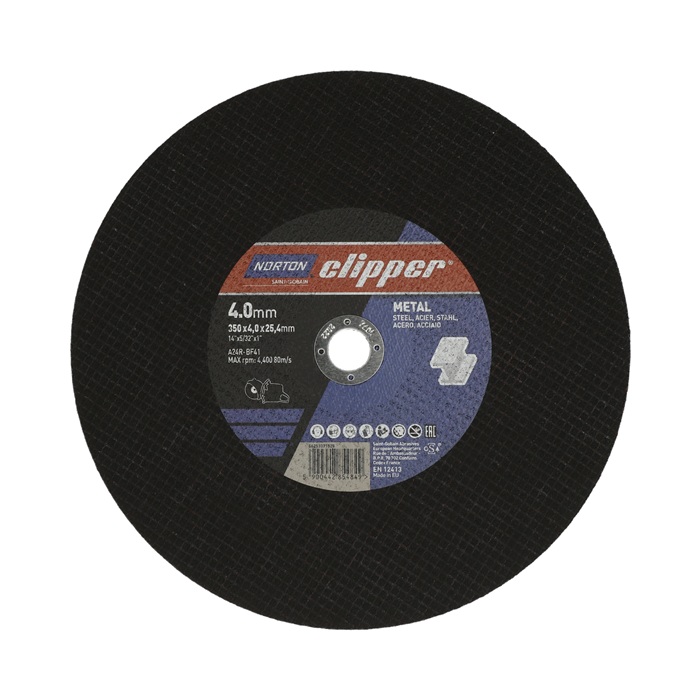 NORTON CLIPPER Trennscheibe D350x4,0mm Typ 41 Metall Bohrung 25,4 mm