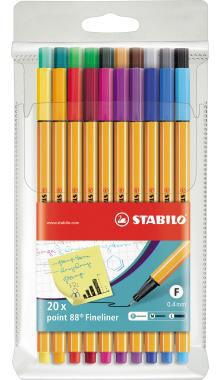 STABILO Fineliner ® point 88® 0,4mm farbig sortiert 20 St./Pack.